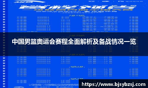 中国男篮奥运会赛程全面解析及备战情况一览